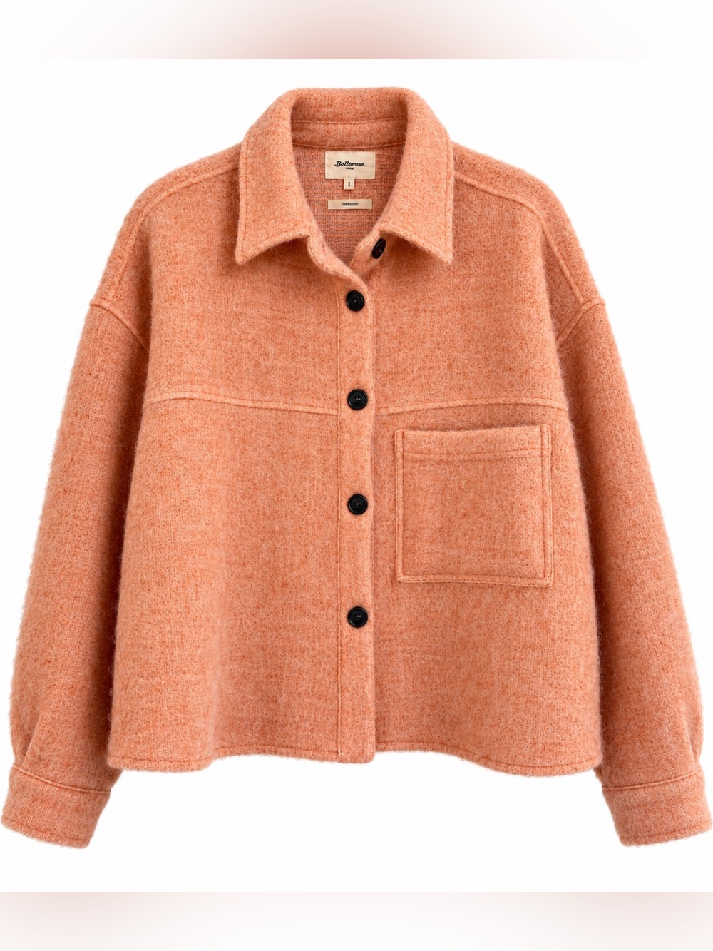 Bellerose Oversized Wool Alpaca Blend Jacket Pink Peach Size 1 NWOT